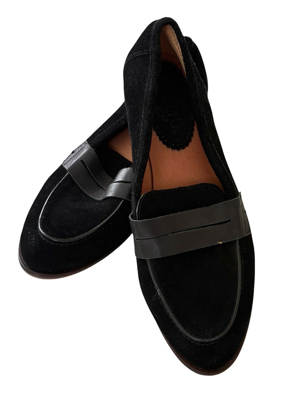 Latigo | Like new black penny loafers wood heel Genuine suede leather size 8.5